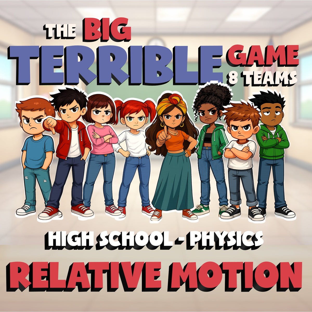 Relative Motion BIG TERRIBLE GAME - No Prep Physics Science Review Activity