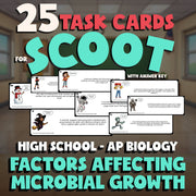 Factors Affecting Microbial Growth SCOOT TASK CARDS Science Game - AP Biology
