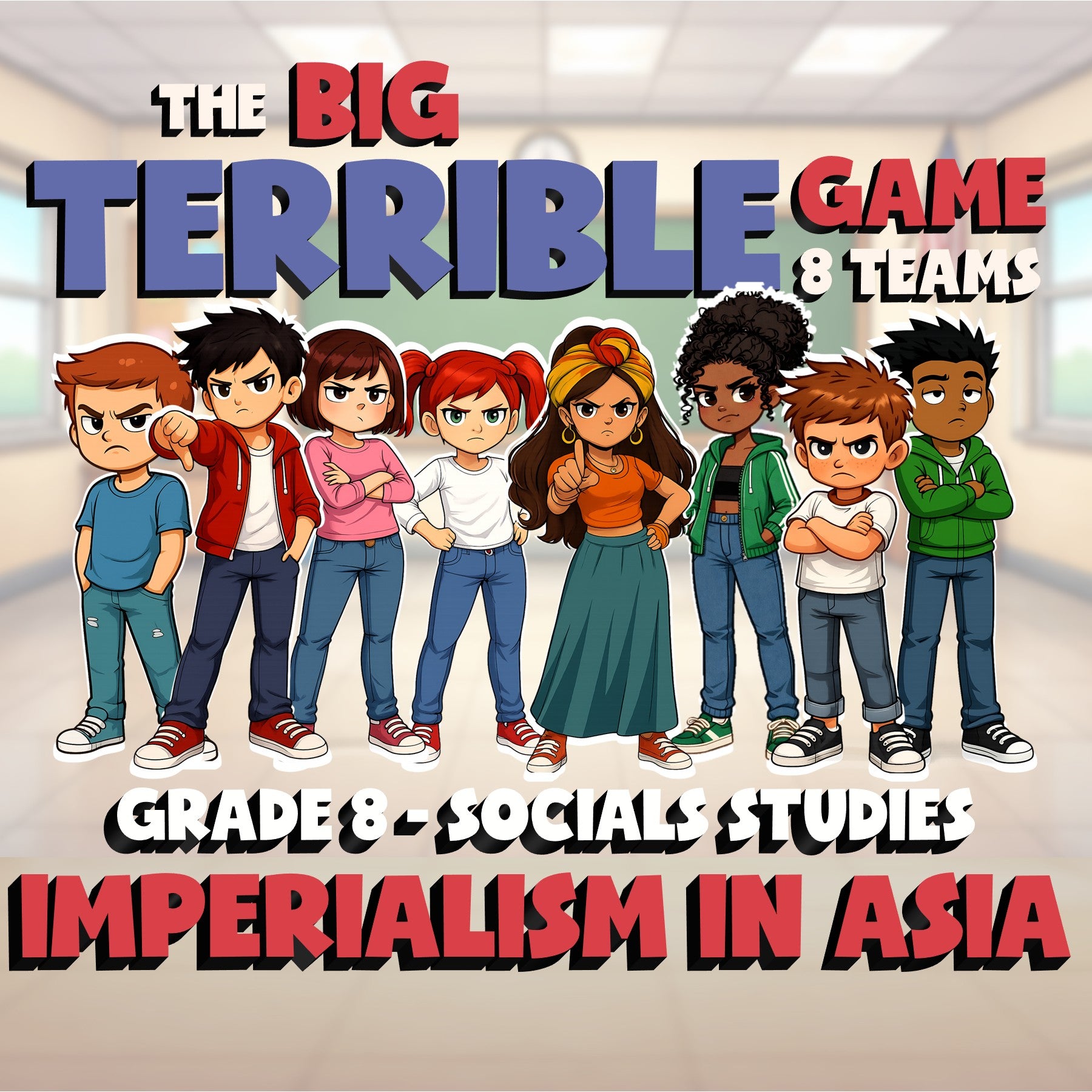 Imperialism in Asia BIG TERRIBLE GAME - No Prep Grade 8 Socials Review Activity