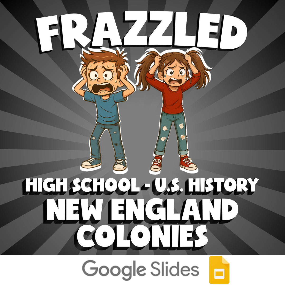 New England Colonies FRAZZLED U.S. History Game - No Prep Review Activity