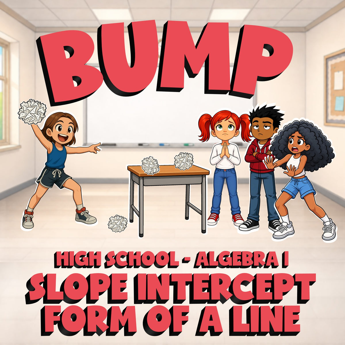 Slope Intercept Form of a Line BUMP Math Game - No Prep Algebra 1 Review
