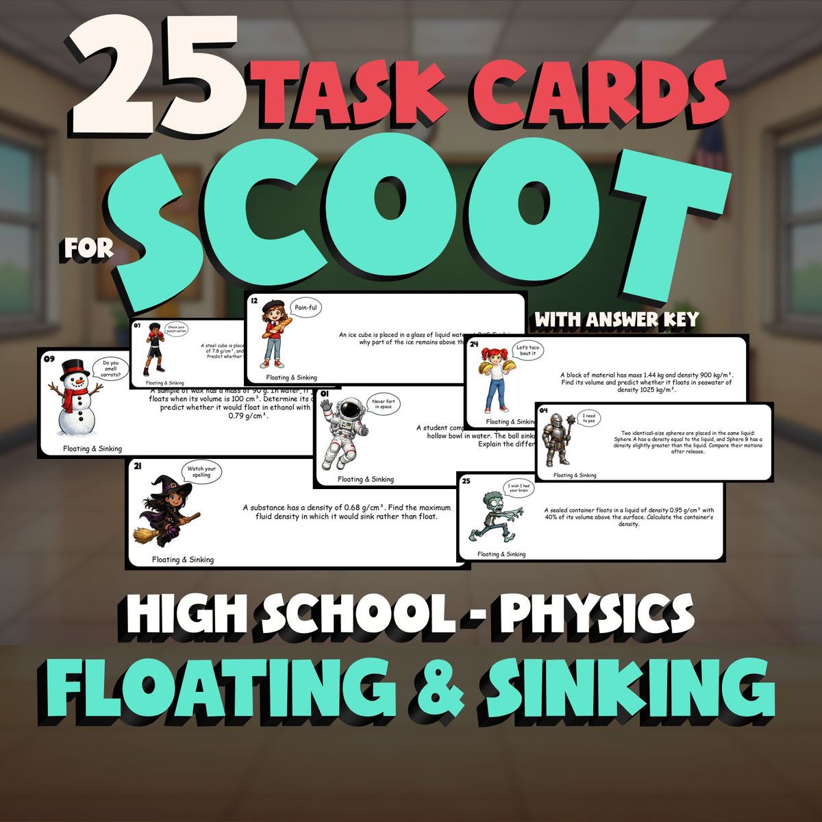 Floating & Sinking SCOOT TASK CARDS Science Game - No Prep Physics Review