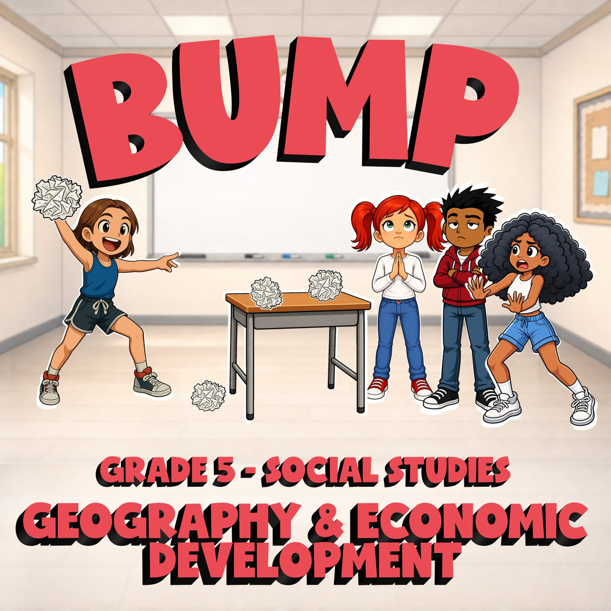 Geography & Economic Development BUMP Socials Game - No Prep Grade 5 Review
