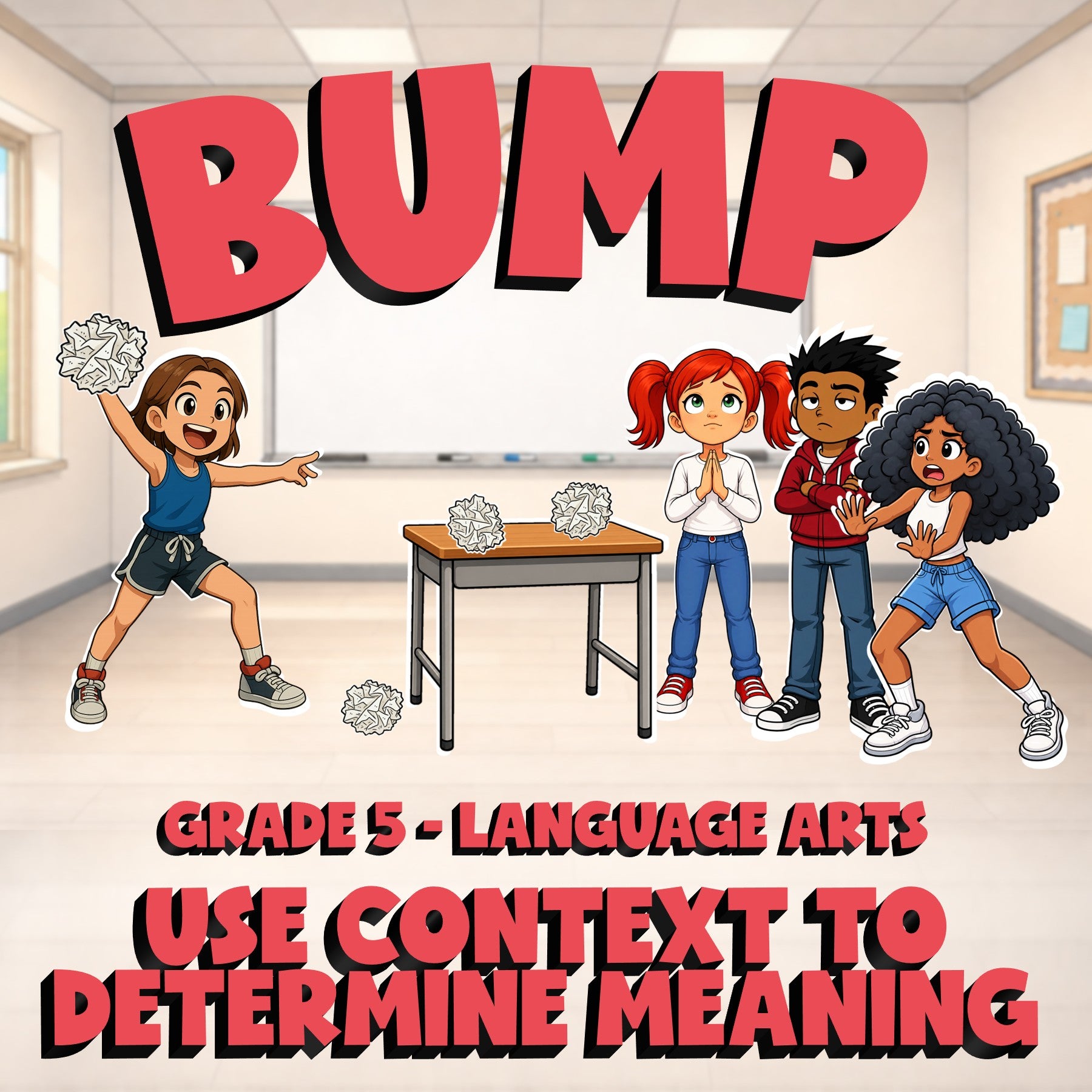 Use Context to Determine Meaning BUMP ELA Game - No Prep Grade 5 Review Activity