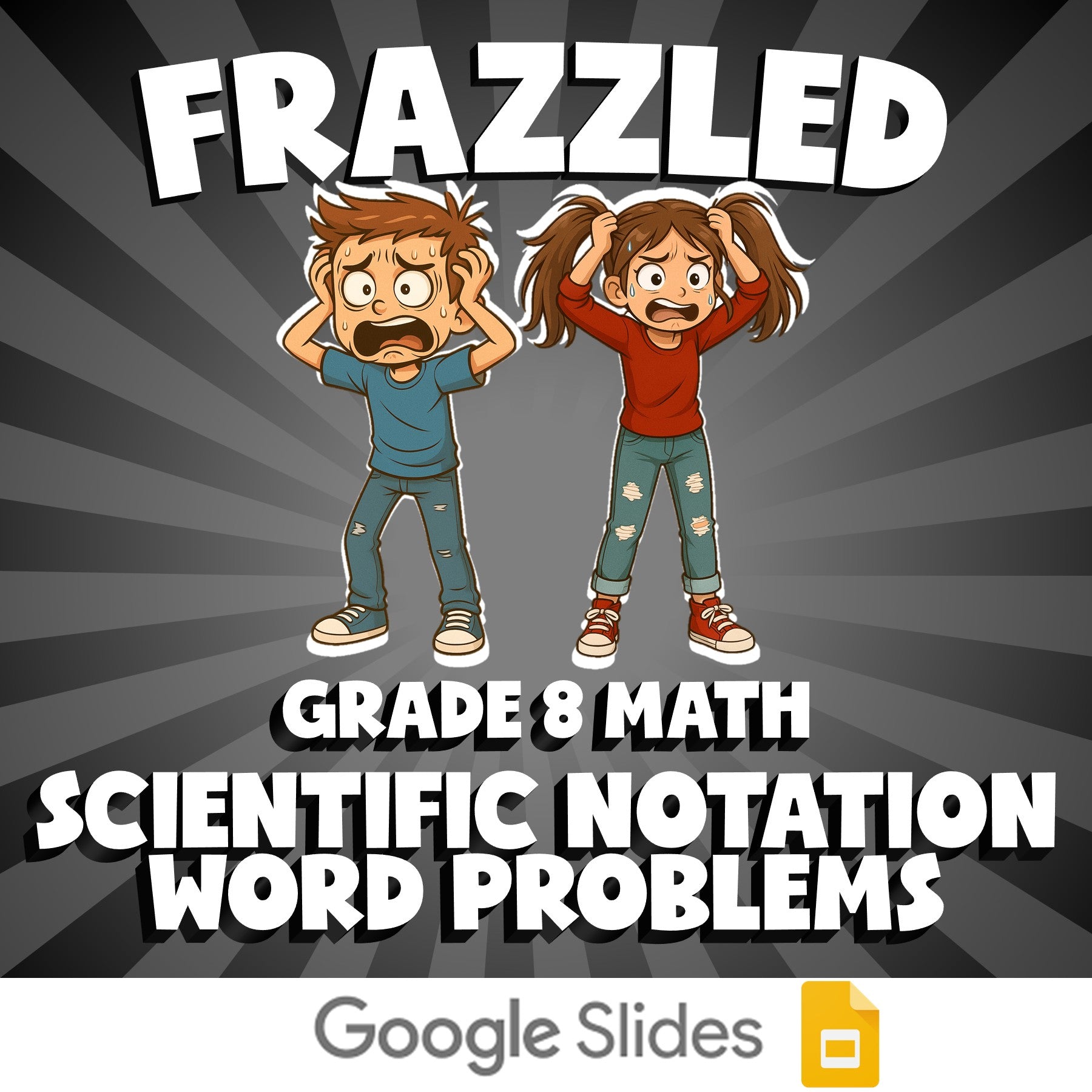 Scientific Notation Word Problems FRAZZLED Math Game - No Prep Grade 8 Review
