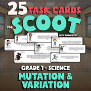 Mutation & Variation SCOOT TASK CARDS Science Game - No Prep Grade 7 Review