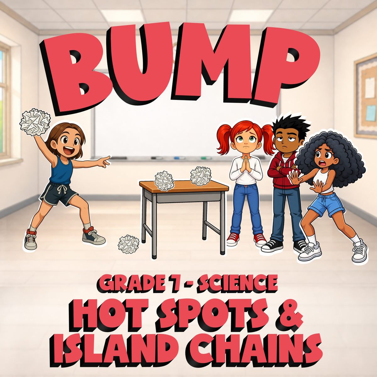 Hot Spots & Island Chains BUMP Science Game - No Prep Grade 7 Review Activity