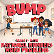 Rational Numbers Word Problems BUMP Math Game - No Prep Grade 7 Review Activity