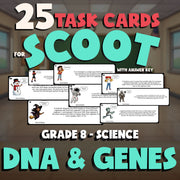 Dna & Genes SCOOT TASK CARDS Science Game - No Prep Grade 8 Review Activity
