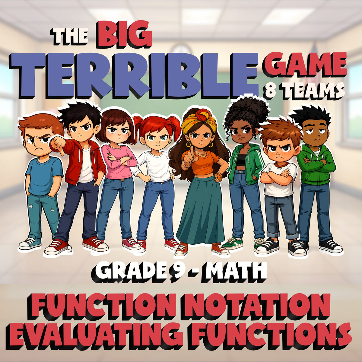 Function Notation Evaluating Functions BIG TERRIBLE GAME - Grade 9 Math Review