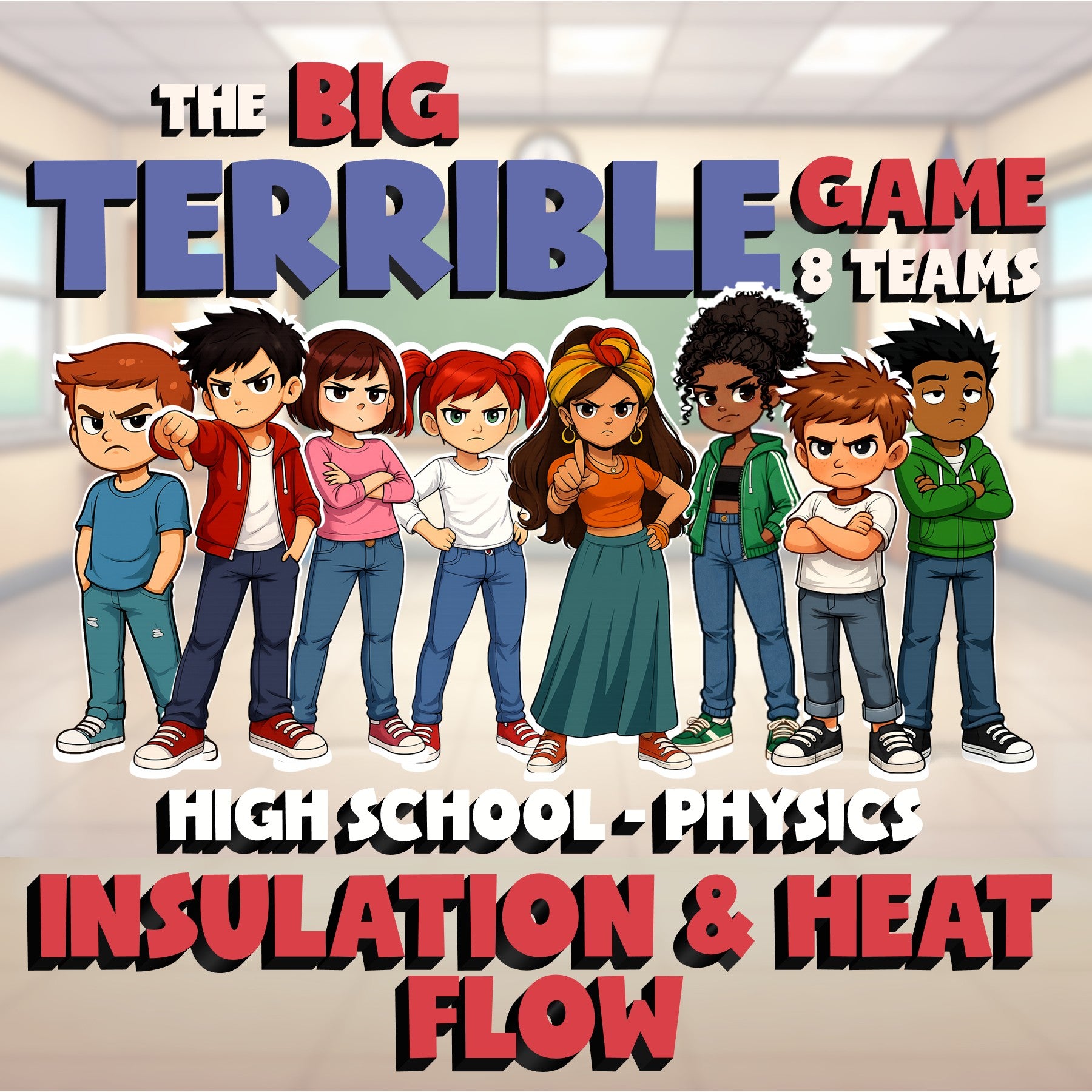 Insulation & Heat Flow BIG TERRIBLE GAME - No Prep Physics Science Review