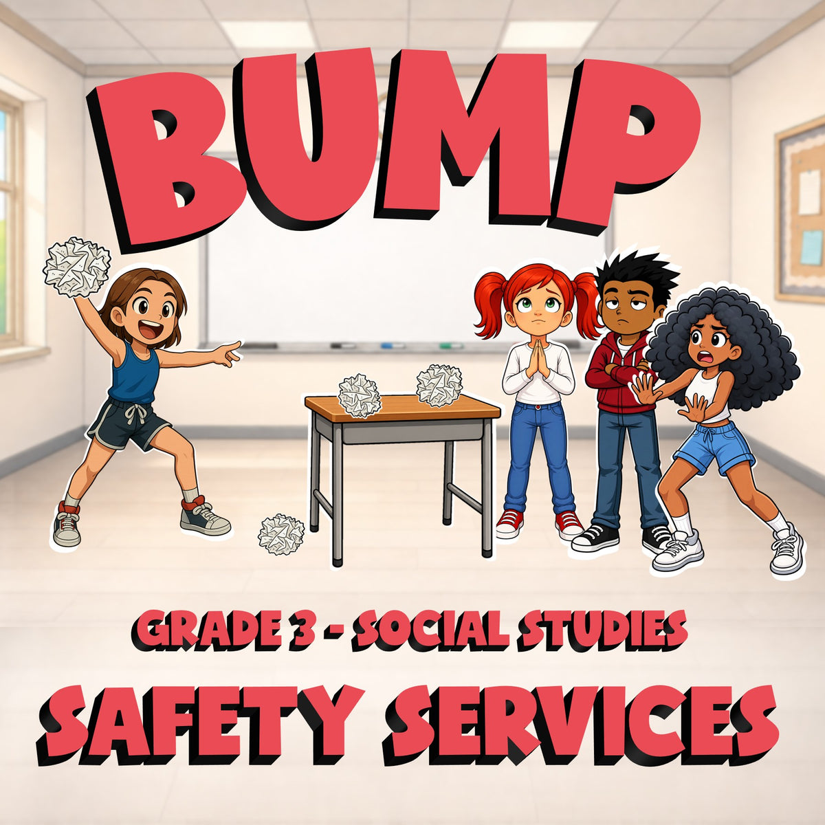 Safety Services BUMP Socials Game - No Prep Grade 3 Review Activity