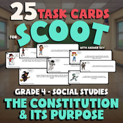 The Constitution & Its Purpose SCOOT TASK CARDS Socials Game - No Prep Grade 4