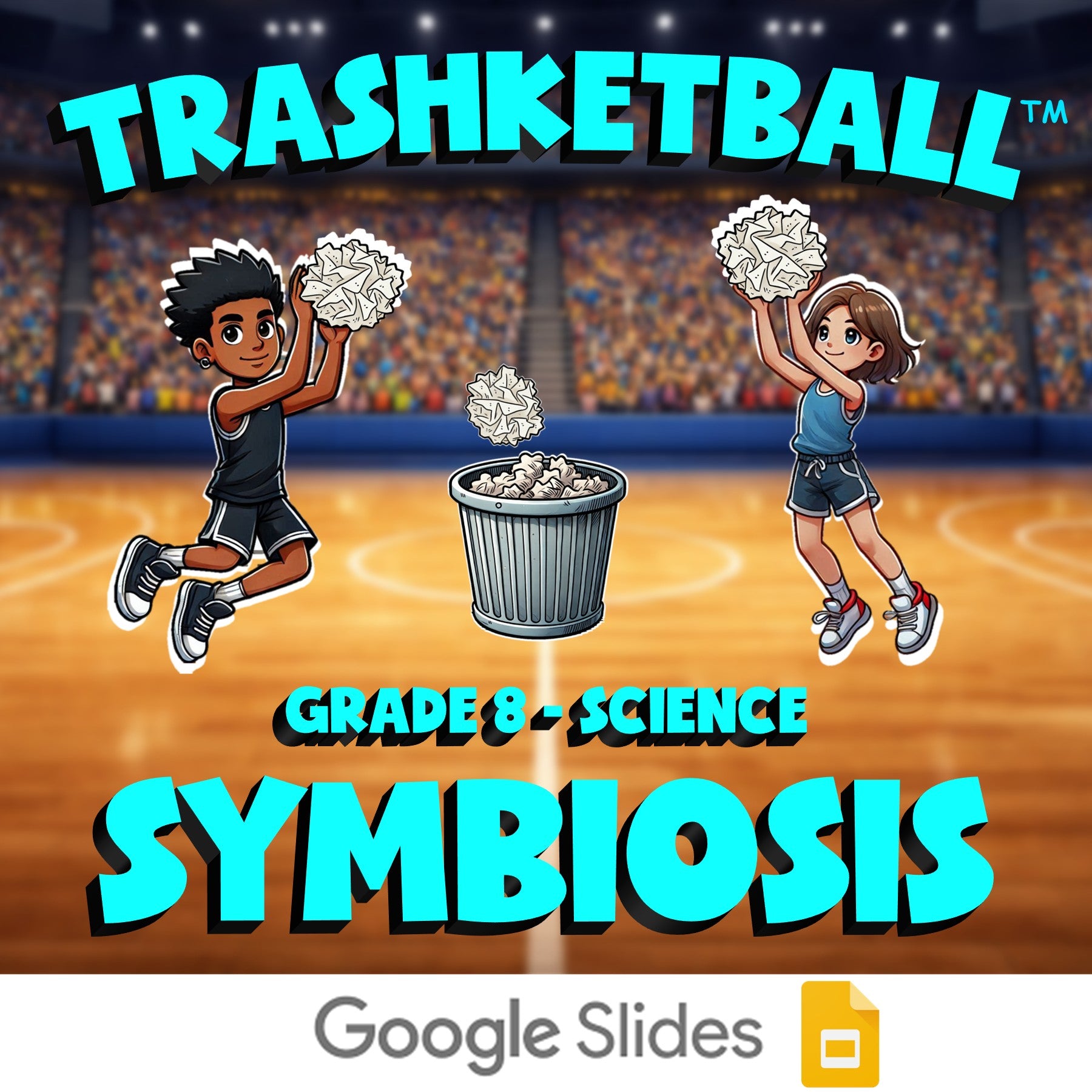 Symbiosis TRASHKETBALL Science Game - No Prep Grade 8 Review Activity