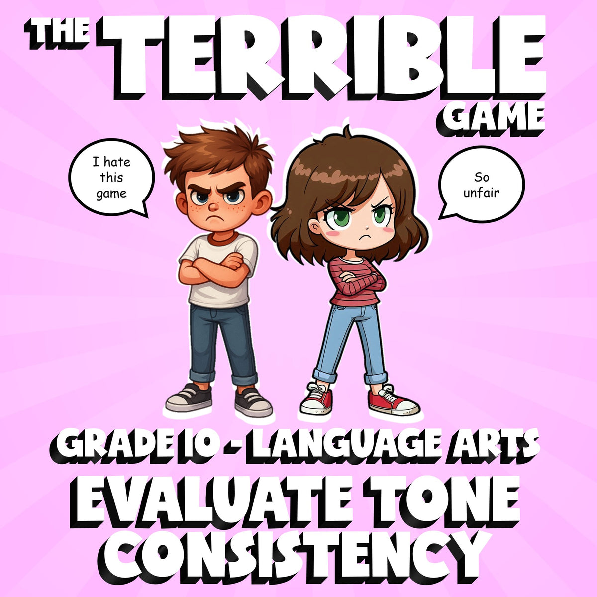 Evaluate Tone Consistency THE TERRIBLE GAME - No Prep Grade 10 ELA Review
