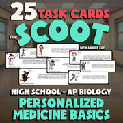 Personalized Medicine Basics SCOOT TASK CARDS Science Game - No Prep AP Biology
