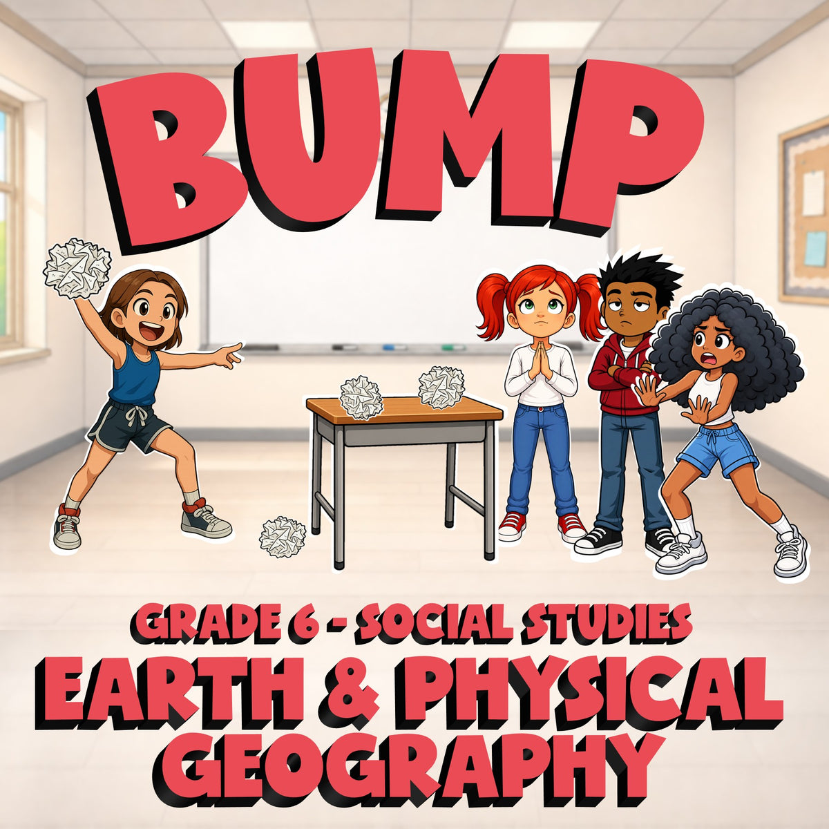 Earth & Physical Geography BUMP Socials Game - No Prep Grade 6 Review Activity
