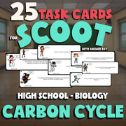 Carbon Cycle SCOOT TASK CARDS Science Game - No Prep Biology Review Activity