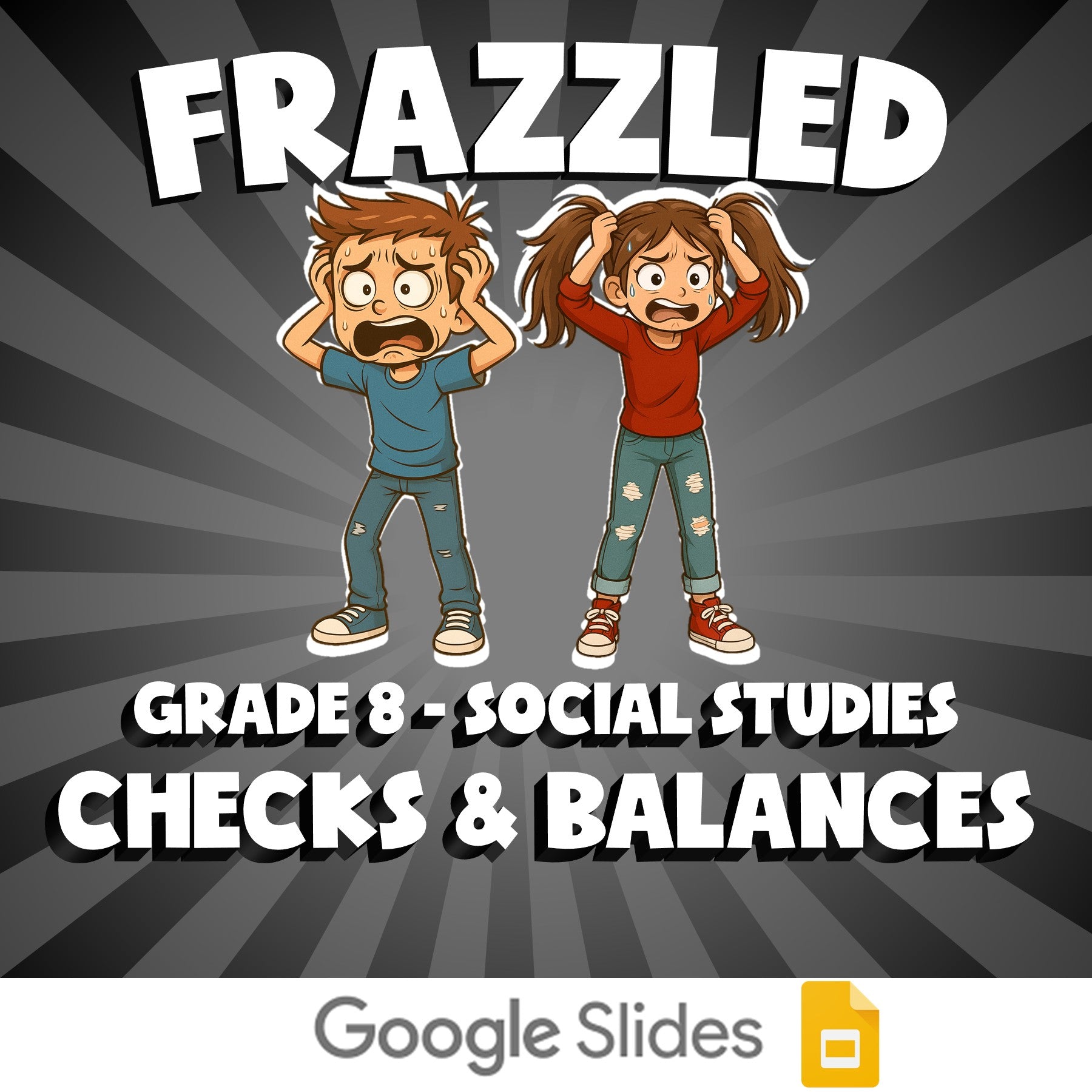 Checks & Balances FRAZZLED Socials Game - No Prep Grade 8 Review Activity