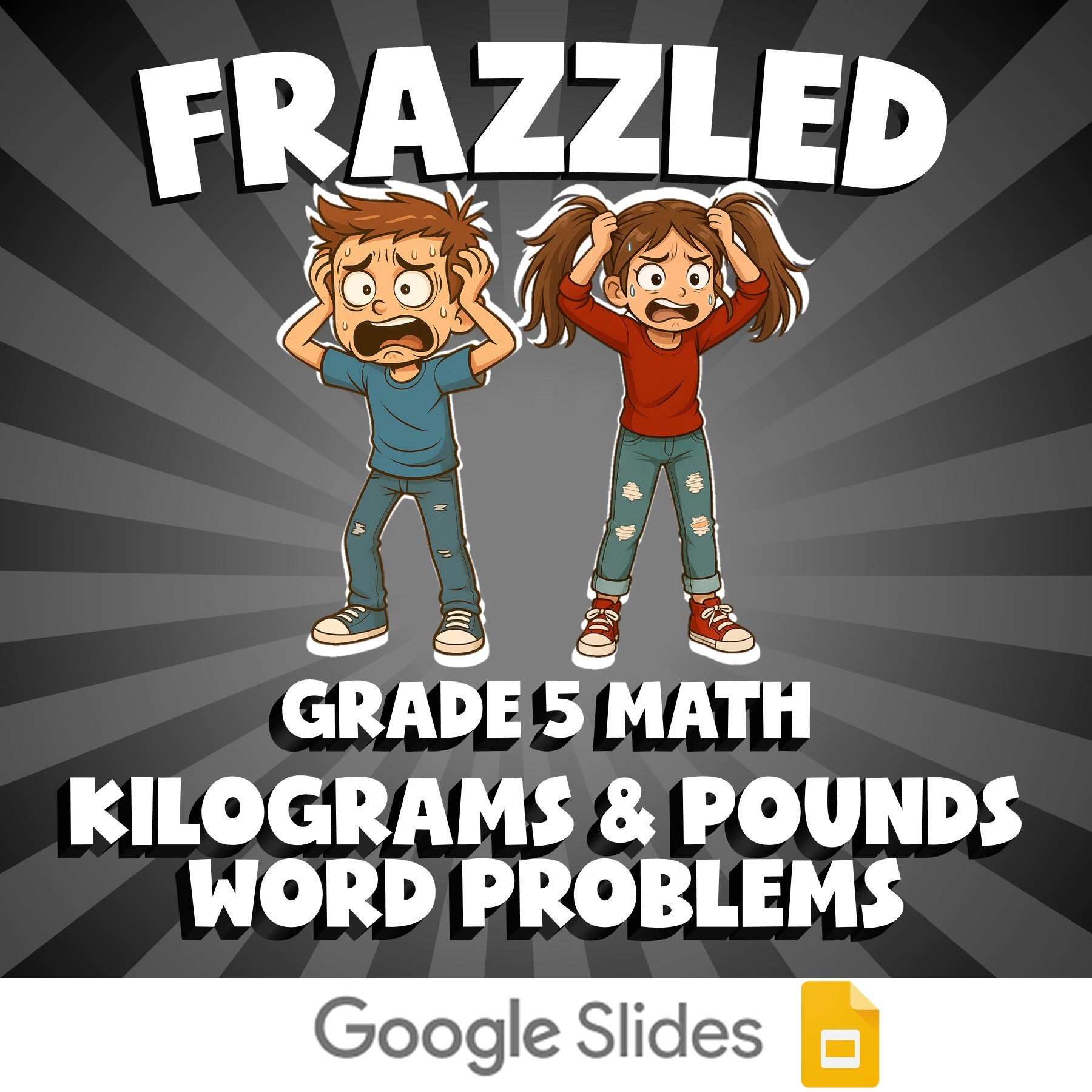 Kilograms & Pounds Word Problems FRAZZLED Math Game - No Prep Grade 5 Review