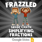 Simplifying Fractions FRAZZLED Math Game - No Prep Grade 4 Review Activity