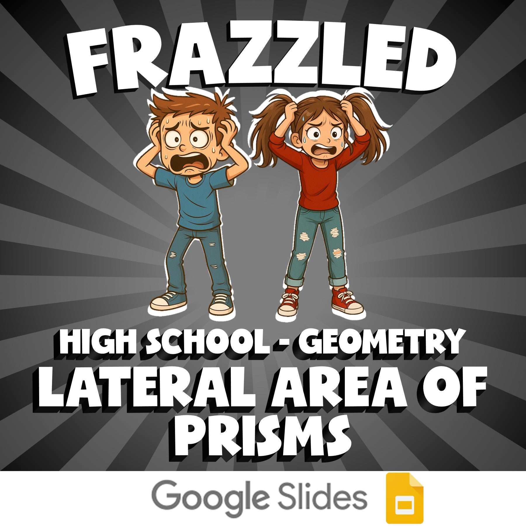 Lateral Area of Prisms FRAZZLED Math Game - No Prep Geometry Review Activity