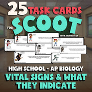 Vital Signs & What They Indicate SCOOT TASK CARDS Science Game - AP Biology