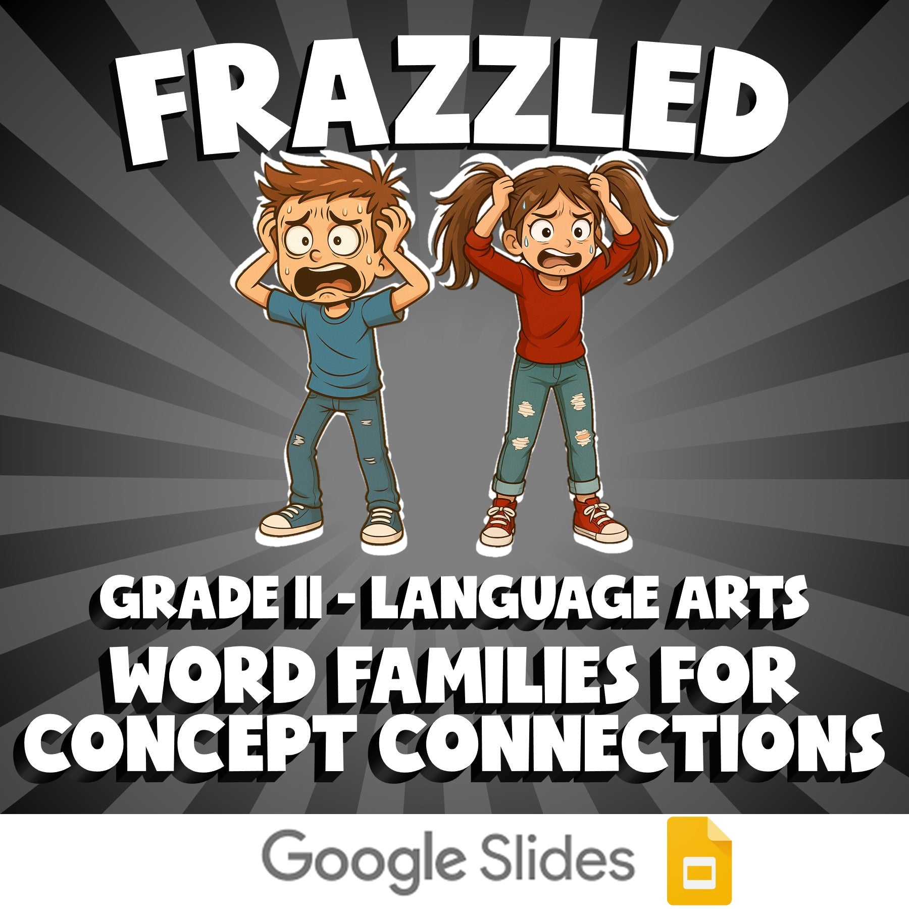 Word Families for Concept Connections FRAZZLED ELA Game - No Prep Grade 11