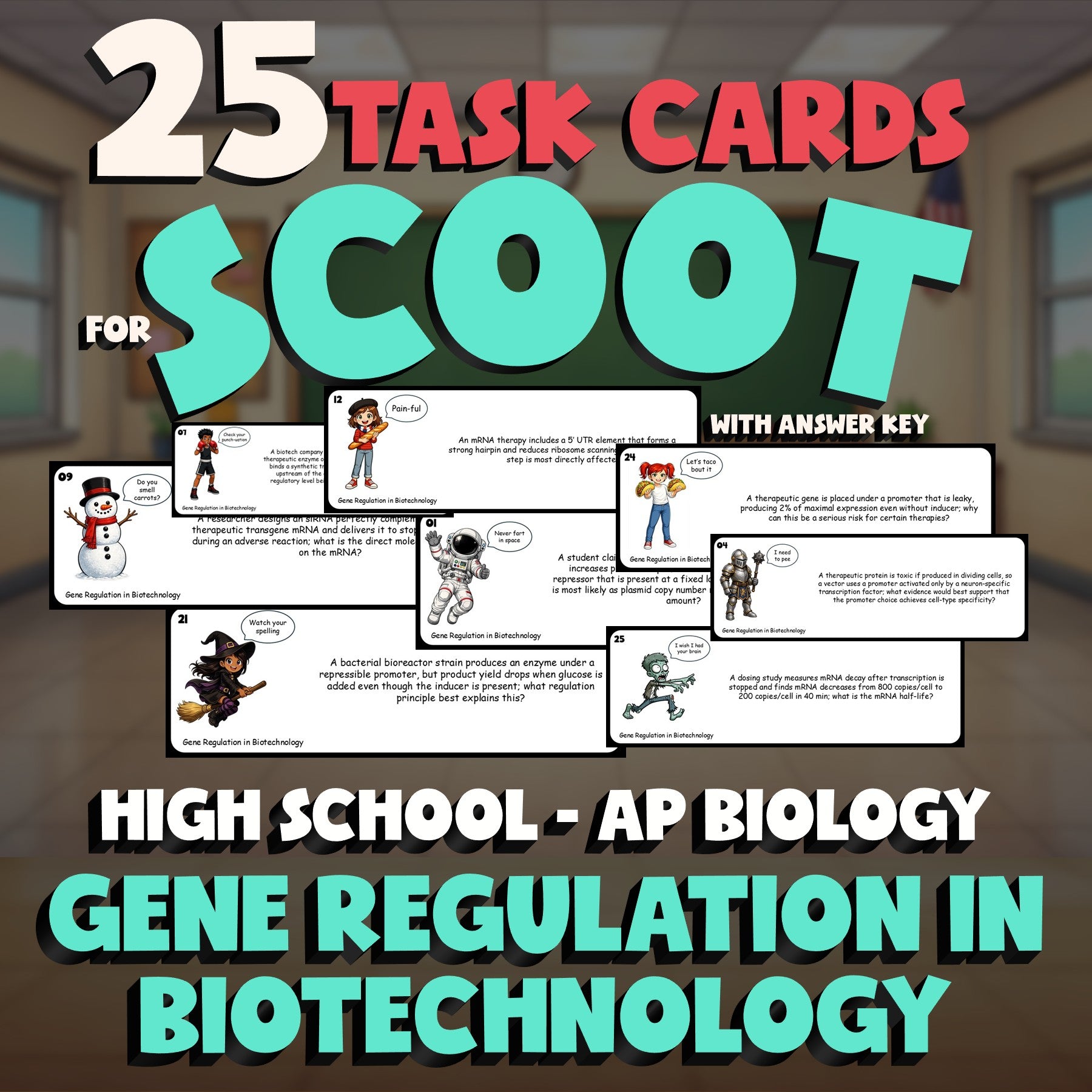 Gene Regulation in Biotechnology SCOOT TASK CARDS Science Game - AP Biology