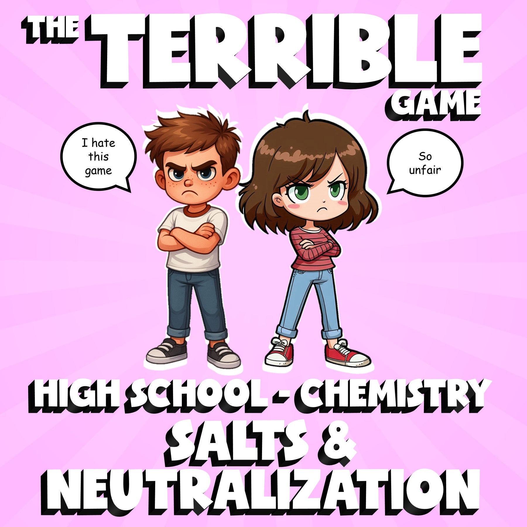 Salts & Neutralization THE TERRIBLE GAME - No Prep Chemistry Science Review