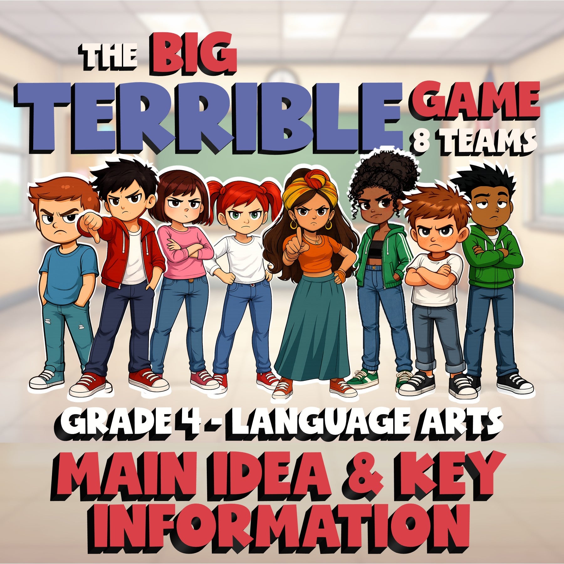 Main Idea & Key Information BIG TERRIBLE GAME - No Prep Grade 4 ELA Review