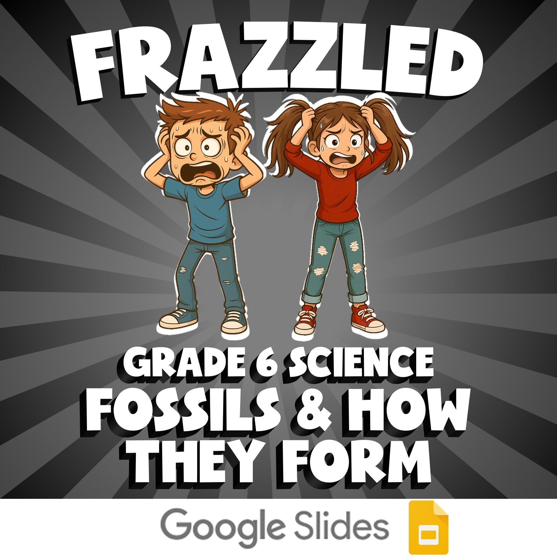 Fossils & How They Form FRAZZLED Science Game - No Prep Grade 6 Review Activity