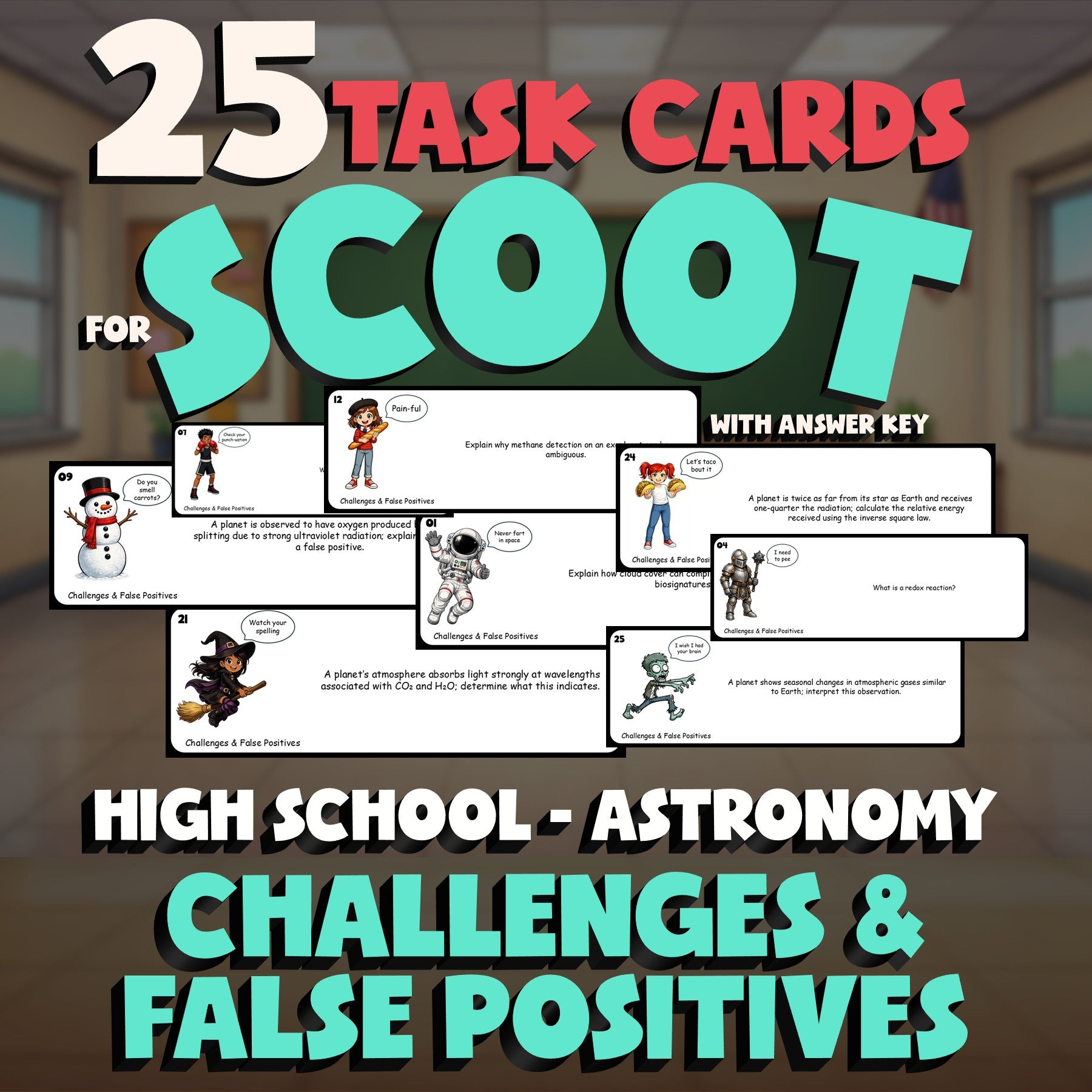 Challenges & False Positives SCOOT TASK CARDS Science Game - No Prep Astronomy