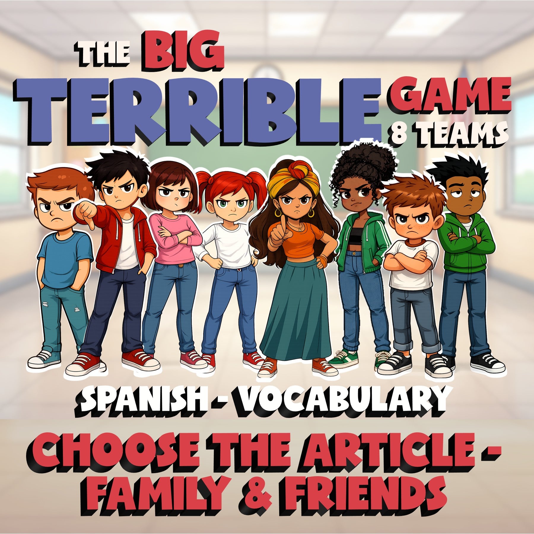 Choose The Article - Family & Friends BIG TERRIBLE GAME - Spanish Exercise