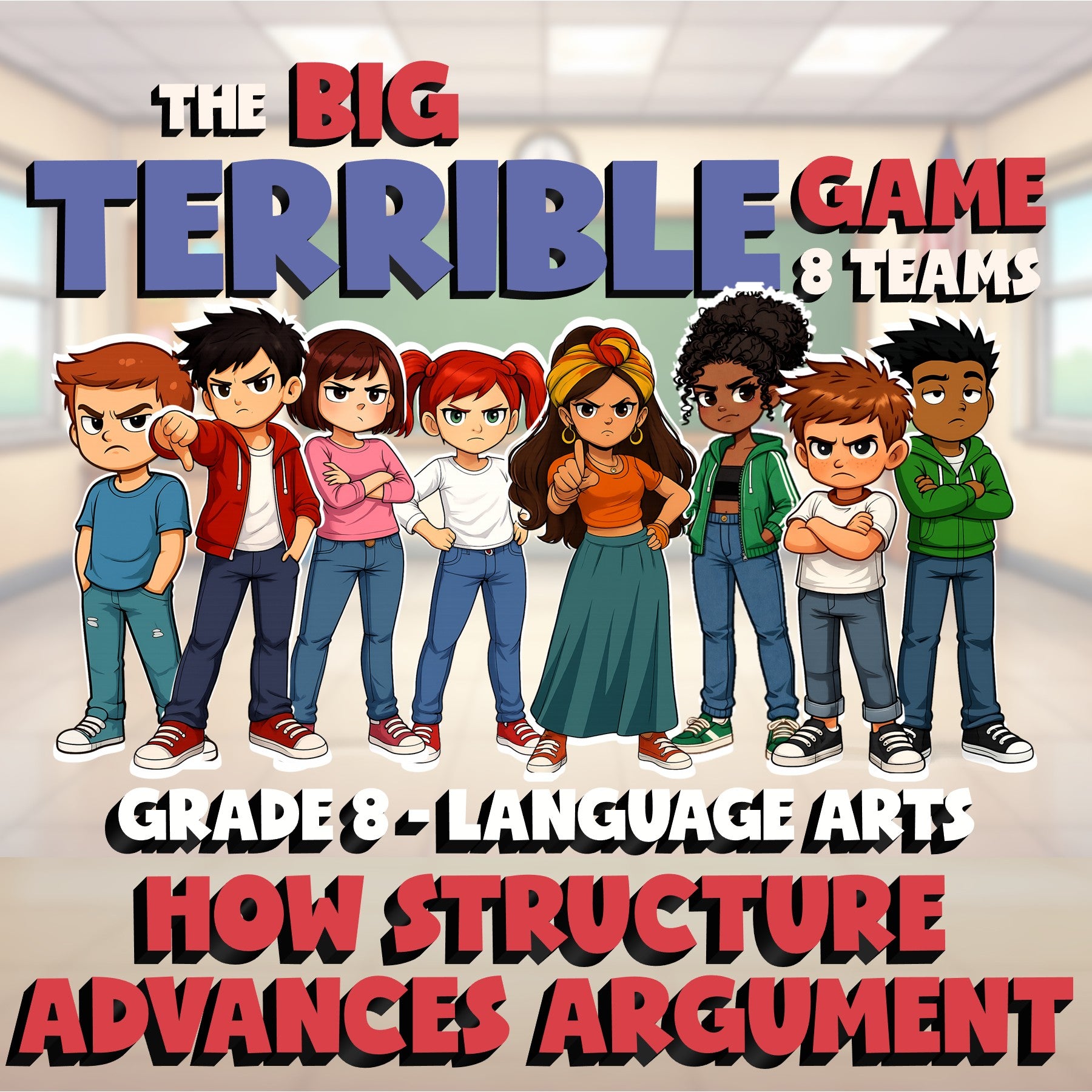 How Structure Advances Argument BIG TERRIBLE GAME - No Prep Grade 8 ELA Review