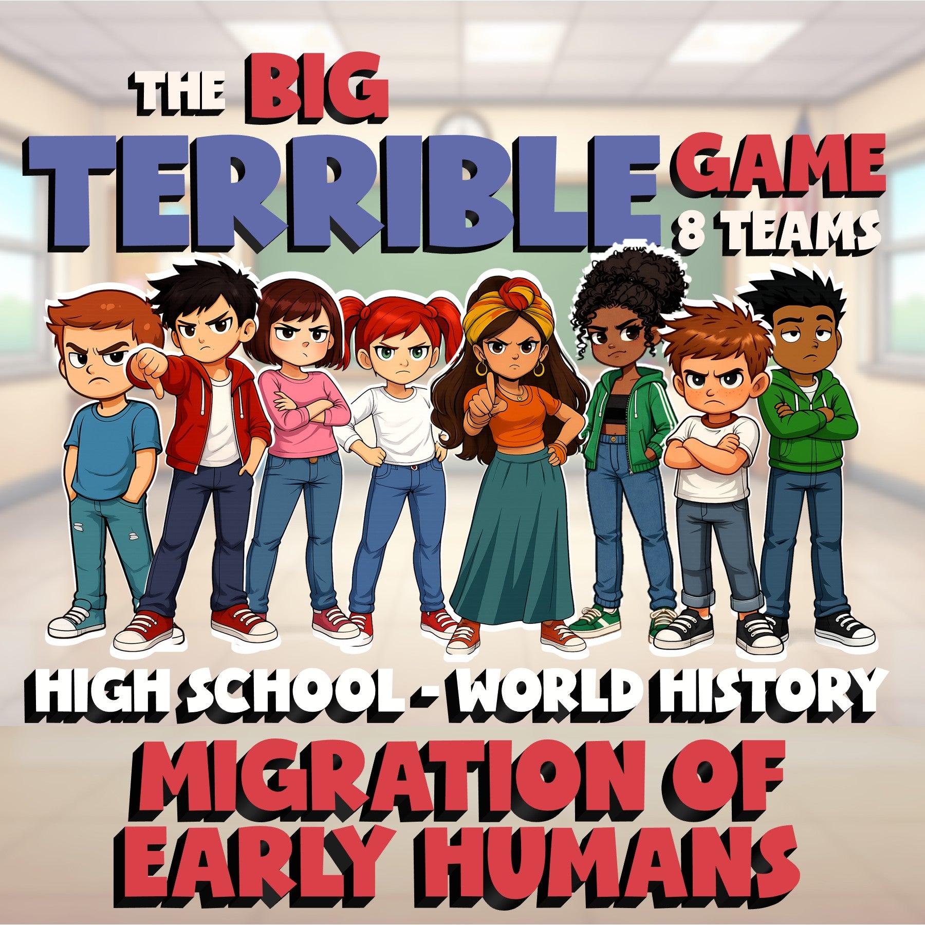 Migration of Early Humans BIG TERRIBLE GAME - No Prep World History Review