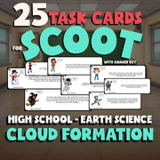 Cloud Formation SCOOT TASK CARDS Game - No Prep Earth Science Review Activity