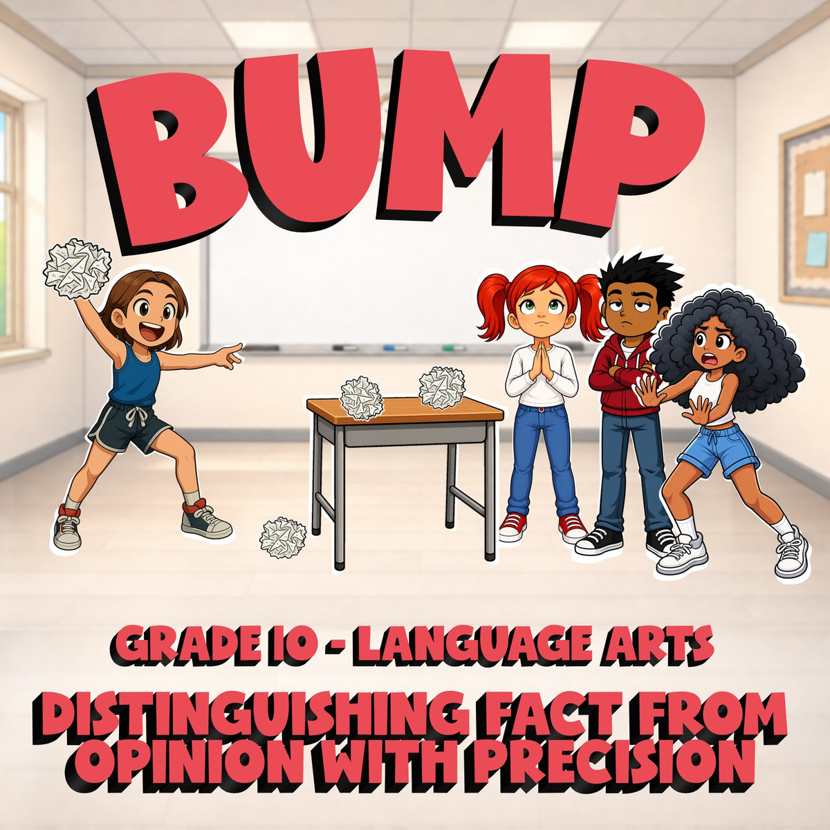 Distinguishing Fact from Opinion with Precision BUMP ELA Game - No Prep Grade 10