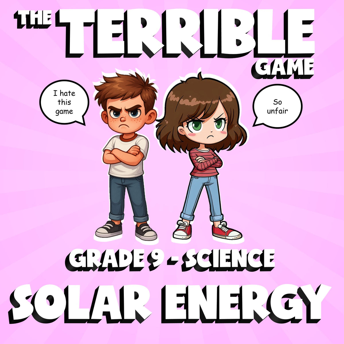 Solar Energy THE TERRIBLE GAME - No Prep Grade 9 Science Review Activity