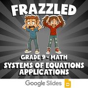 Systems of Equations Applications FRAZZLED Math Game - No Prep Grade 9 Review