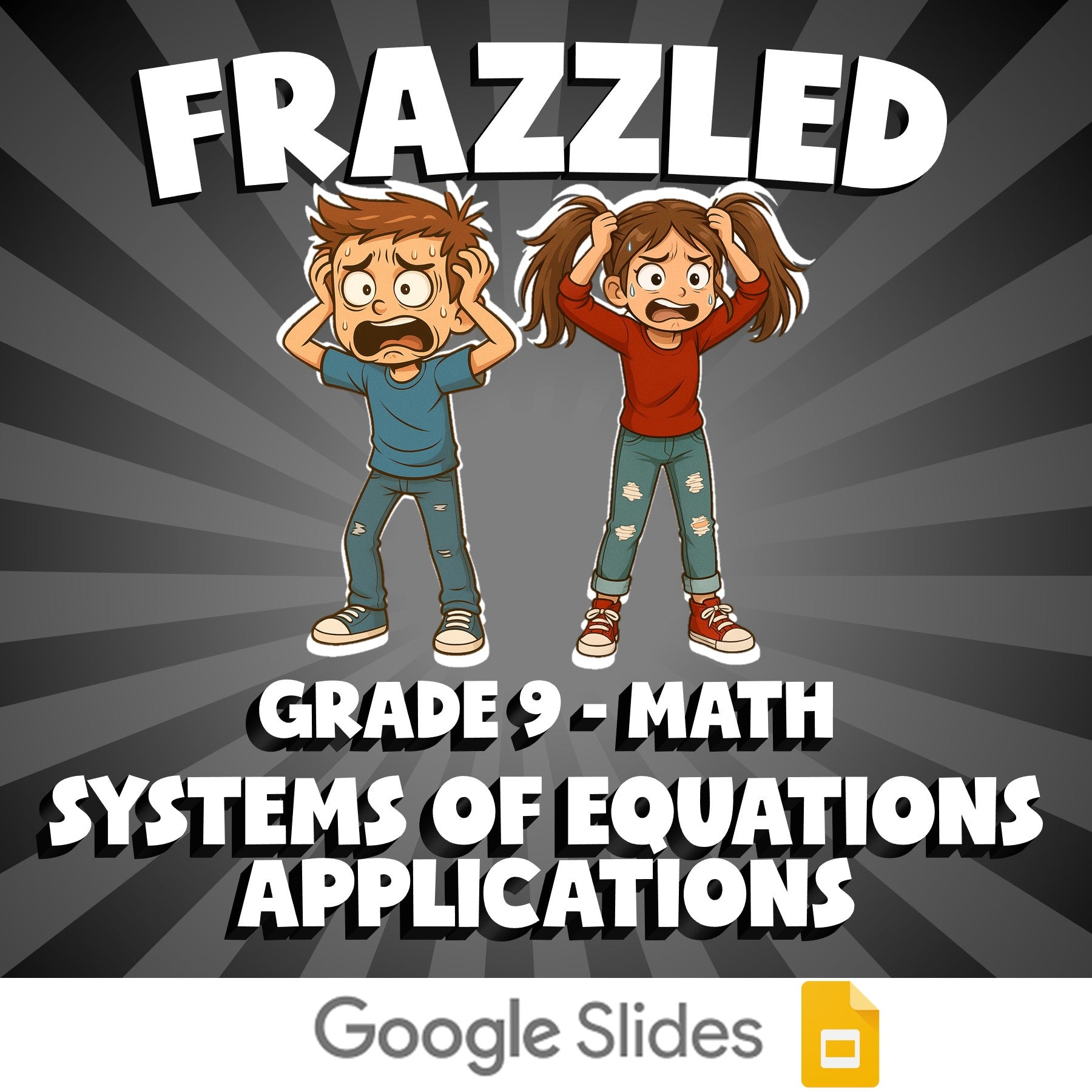 Systems of Equations Applications FRAZZLED Math Game - No Prep Grade 9 Review