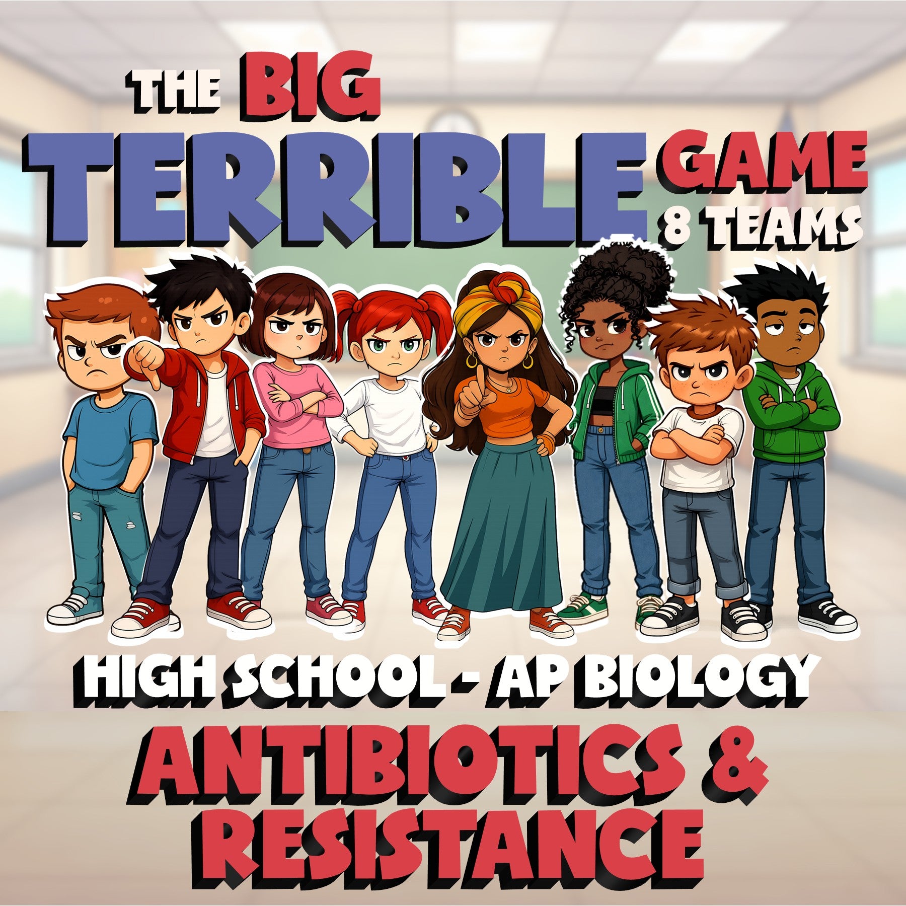 Antibiotics & Resistance BIG TERRIBLE GAME - No Prep AP Biology Science Review