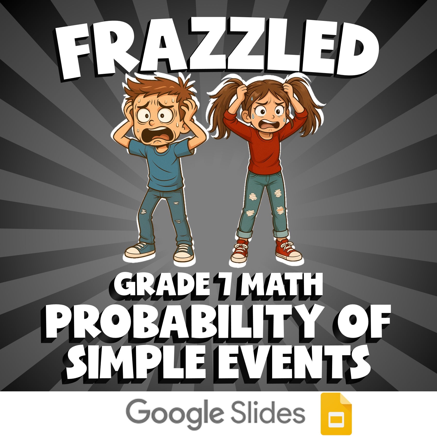 Probability of Simple Events FRAZZLED Math Game - No Prep Grade 7 Review