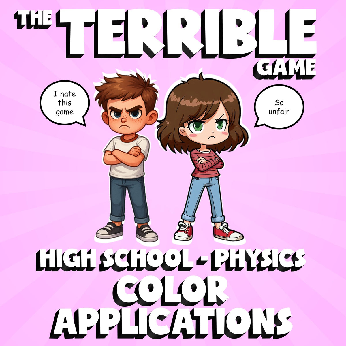 Color Applications THE TERRIBLE GAME - No Prep Physics Science Review Activity