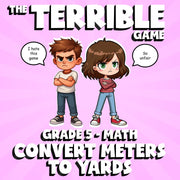 Convert Meters to Yards THE TERRIBLE GAME - No Prep Grade 5 Math Review Activity