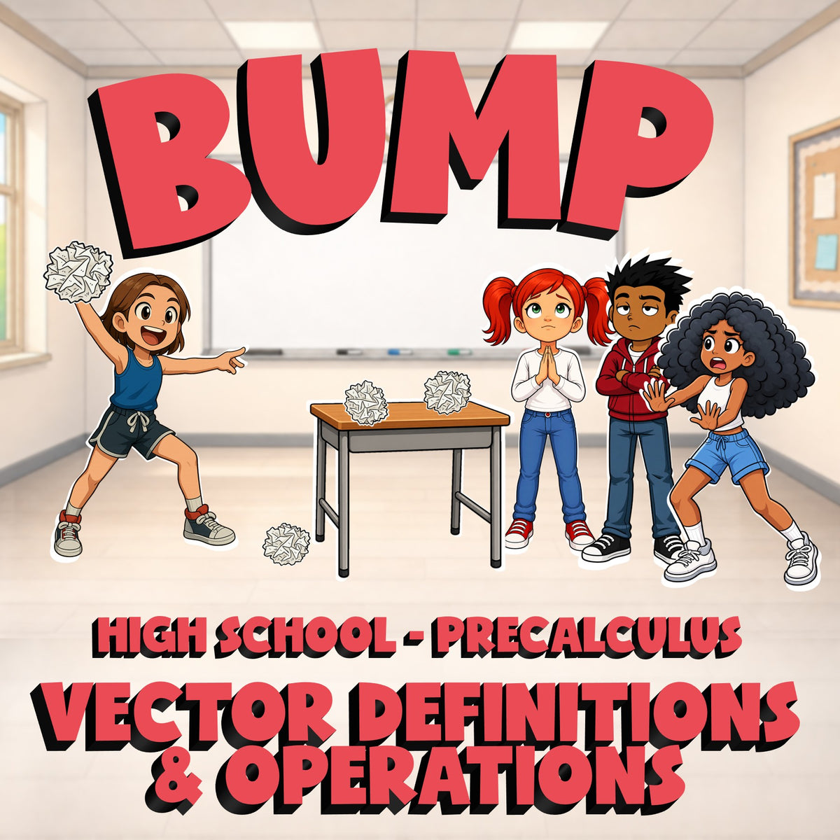Vector Definitions & Operations BUMP Math Game - No Prep PreCalculus Review