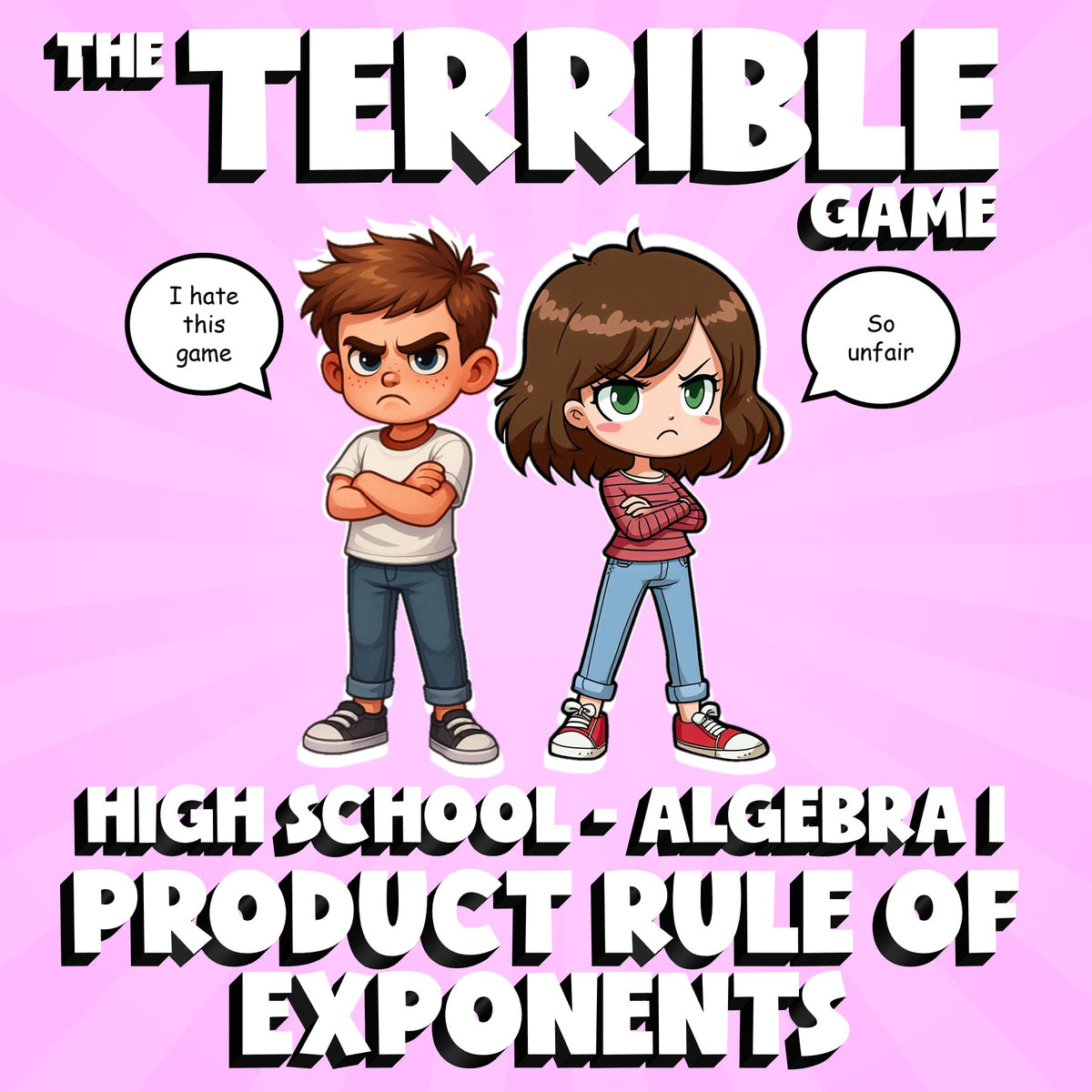 Product Rule of Exponents THE TERRIBLE GAME - No Prep Algebra 1 Math Review