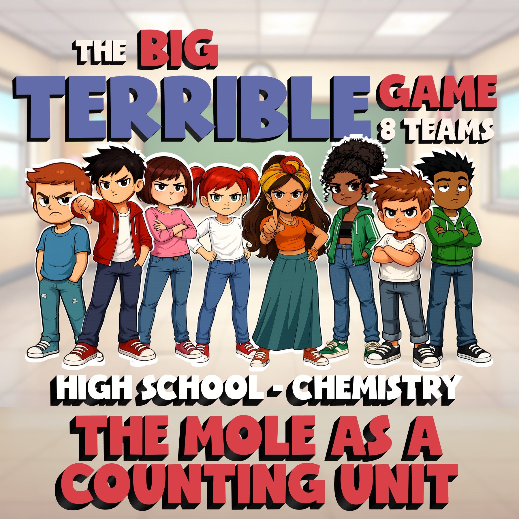The Mole as a Counting Unit BIG TERRIBLE GAME - No Prep Chemistry Science Review
