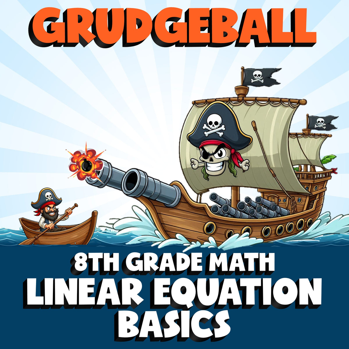 Linear Equation Basics GRUDGEBALL Math Game - No Prep Grade 8 Review Activity