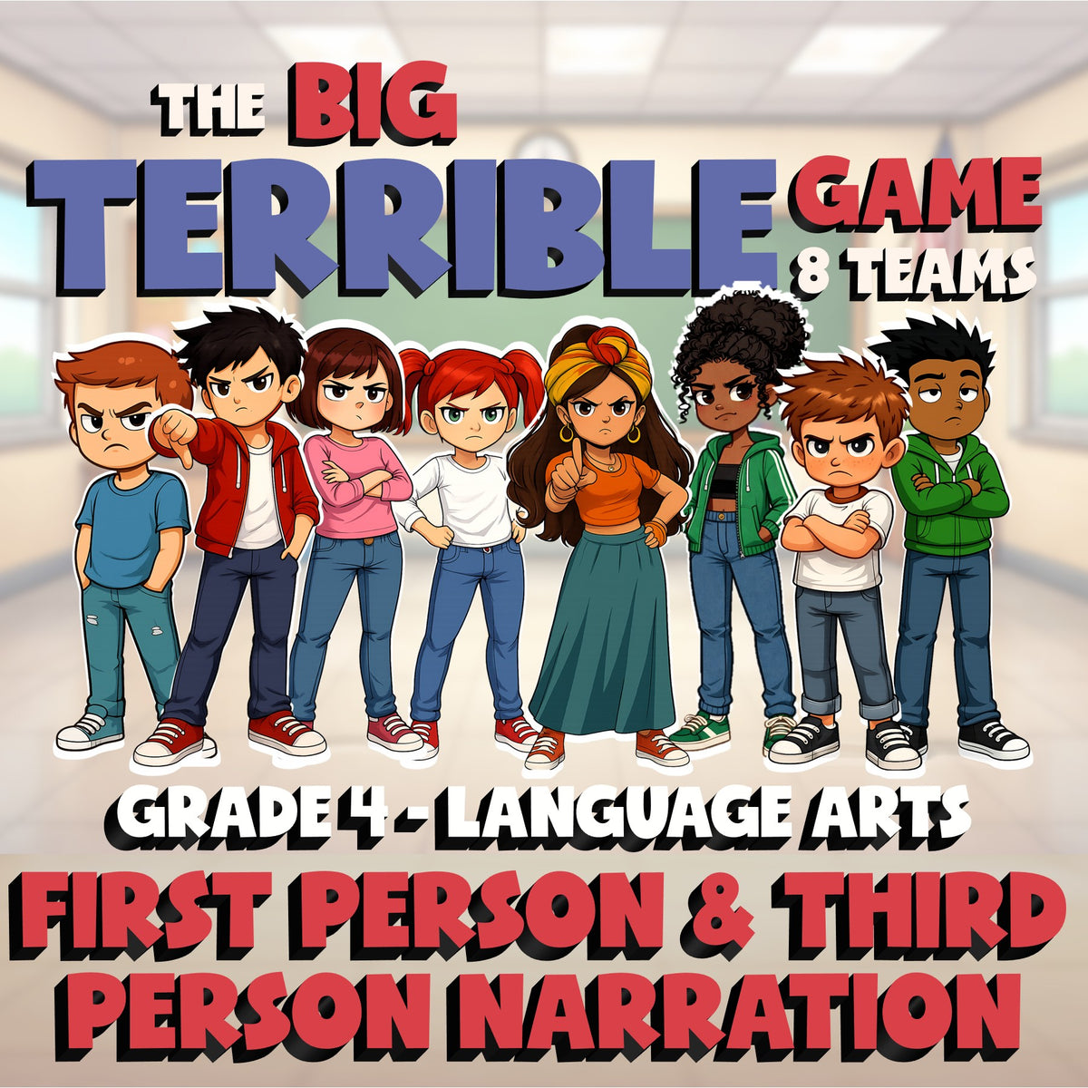 First Person & Third Person Narration BIG TERRIBLE GAME - Grade 4 ELA Review